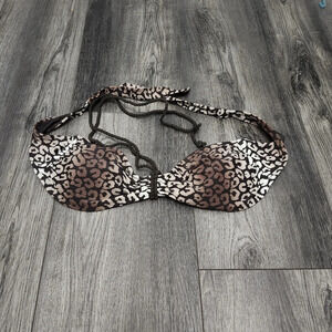 Gap body women's swim top size large leopard print brown